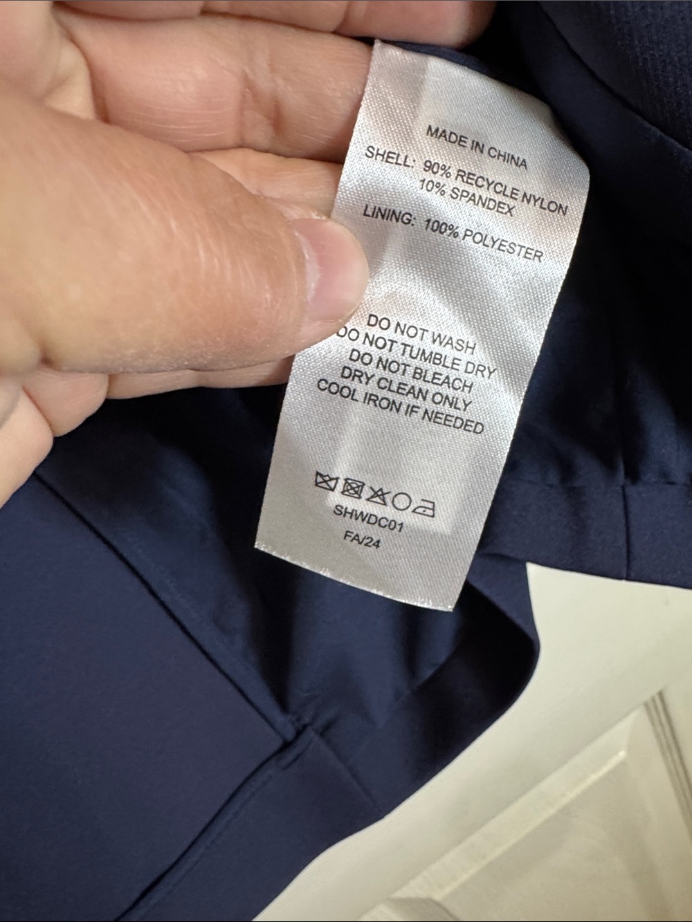 Quince Scuba Single Breasted Convertible Blazer Navy Career Business Casual Sz M - Picture 6 of 9